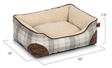 Retriever KP7PY04D-9R6 - Faux Leather Cuddler Pet Bed, 22 x 18in., Gray Plaid