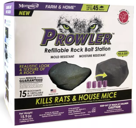 Prowler 22844 Refillable Rock Bait Station For Voles, Mouse, Rat