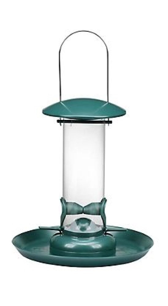 Royal Wing 230905H Plastic Tube Green Hanging 2 Perch Bird Seed Feeder, 9.25