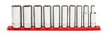 JobSmart JS202411 - 10 Piece 3/8-inch Drive SAE Deep Socket Set - Chrome Alloy
