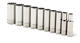 JobSmart JS202411 - 10 Piece 3/8-inch Drive SAE Deep Socket Set - Chrome Alloy