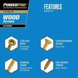 Hillman 48599 Power Pro Premium Exterior Bronze Wood Screws #9 x 2-1/2" 88-Pcs