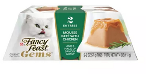 Fancy Feast Purina Gems Mousse Pate w/ Chicken and Halo of Savory Gravy Cat Food