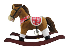 Red Shed Musical Horse Rocker Toy Classic Rocking Horse w/ Music & Movable Mouth