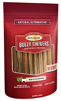 Retriever 63310 Bully Chewers Beef & Bully Flavor Dog Chew Treats, 9 oz., 10 ct.