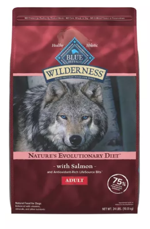 Blue Buffalo Wilderness High Protein Natural Adult Dry Dog Food, Salmon 24 lb.