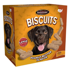 Retriever 10336117 - Large Peanut Butter Flavor Dog Biscuit Treats, 15 lb.