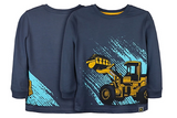 John Deere Kids' Ombre Blue Long Sleeve TShirt w/ Construction Print 100% Cotton