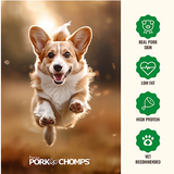 Pork Chomps DT016 - 6-inch Roasted Pork Skin Ribz Dog Chews, Chicken Free 10 ct.