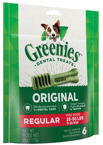 Greenies 10123470 Original Natural Dental Care Dog Treats, 6 oz., 6 ct.