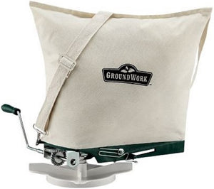 GroundWork 2811S817S Broadcast Spreader 15lb Capacity For Seed Fertilizer White