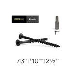 Hillman 48834 Deck Plus Deck Screws, Black, #10 x 2-1/2 in., 1lb. Box