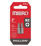 Mibro 304652 Steel Alloy Driver 25mm Philips #2 Screwdriver Bit, 2-Pack