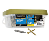 Hillman 967793 Power Pro Premium Exterior Wood Screws #9 x 2-1/2", 1200-Pack