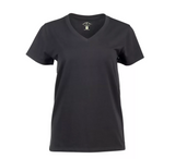 Blue Mountain YKL-9072 Women's Short Sleeve V-Neck T-shirt, Black, Medium