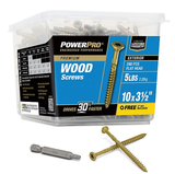 Hillman 48614 Power Pro Premium Exterior Wood Screws #10 x 3-1/2", 5lb, 280-Pcs