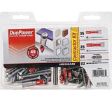 Hillman 376476 DuoPower Contractor-Strength Anchor Kit #8 & #10, 60-Pack