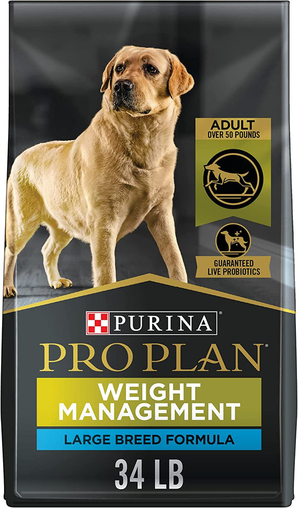 Purina Pro Plan Large Weight Management Dog Food, Chicken & Rice Formula, 34 lb.