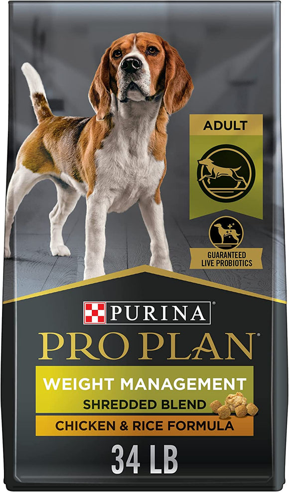 Purina Pro Plan 34 lb Weight Management Shredded Blend Chicken and Rice Dog Food