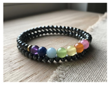 Handmade Dark Crystal-like Chakra Accent Bracelet Set