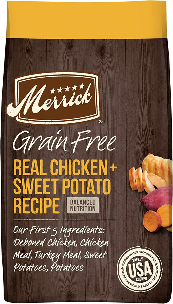 Merrick Grain Free 1009843 Real Chicken & Sweet Potato Recipe Dry Dog Food 22lb