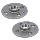 STZ 310 F-12-2 Malleable Iron Black Floor Flange, 1/2 in. x 4-1/2 in, 2-Pack