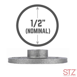 STZ 310 F-12-2 Malleable Iron Black Floor Flange, 1/2 in. x 4-1/2 in, 2-Pack