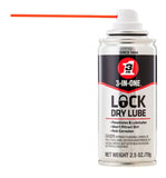 3-In-One 120074 Lock Dry Lubricant Aerosol Can Long Lasting Cleaning 2.5 oz Lube