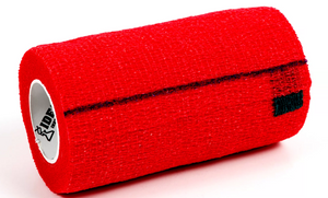 SyrFlex TA3400RED-E Cohesive Bandage, 1 Roll, 4 in. x 5 yd., Red