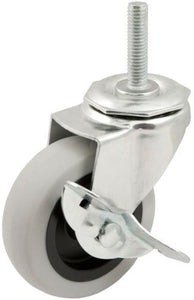 Waxman 4031355TD  Titan 3" TPR Rubber Stem Caster with Brake 110 lb Capacity