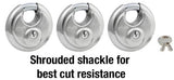Master Lock 40TRI Shrouded Padlocks 2-3/4 inch Stainless 3-Pack