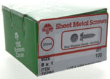Hillman 41010 Slotted Hex Washer Head Sheet Metal Screw #8 x 1 inch 100 Pack