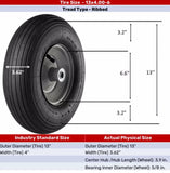 Generic PR 2402-3 Pneumatic Wheel, 13 in., Ribbed Tread, 5/8 in. Bore Size