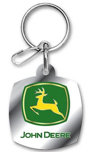 John Deere 4173 Logo Plasticolor Enamel Key Chain with Split Ring