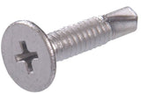 Hillman 41898 Ceramic Coated Flat Phillips 1000 Hour Silver Self Drilling Screw