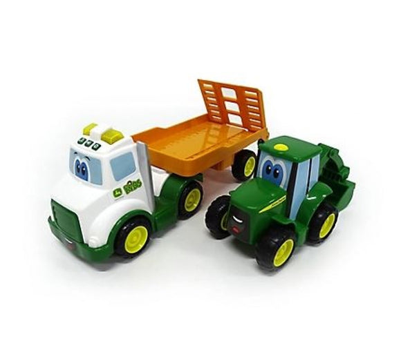 John Deere 47207 Farming Friends Lights and Sounds Hauler Truck with Toy Tractor