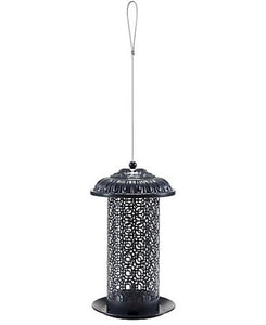 Royal Wing 4825300B Large Metal Blue Filigree Hopper Seed Bird Feeder, 14.30" H.