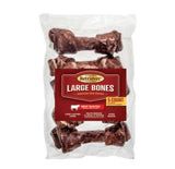 Retriever Large Bones 482TSC 7" Natural Beef Basted Rawhide Dog Chews - 5 Count