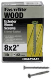 Hillman 48384 Exterior Wood Screws #8 x 2 inch 1 lb. Gray
