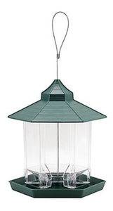 Royal Wing 4881017 Green Gazebo Hanging Platform Seed Bird Feeder Clear 8.86" H.