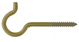 Hardware Essentials 322601 Durasteel Screw Hook, Gold, Flagged, 3/8"x4-7/8" 1-Pc