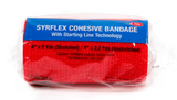 SyrFlex TA3400RED-E Cohesive Bandage, 4 in, Red