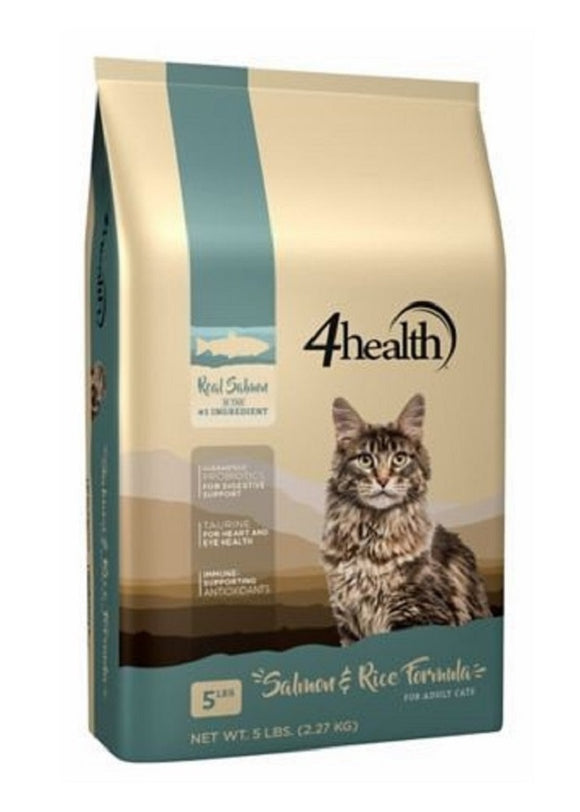 4health w/ Wholesome Grains 9821 Adult Salmon & Rice Formula 5 lb. Dry Cat Food