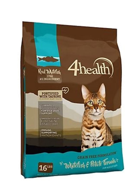 4health Grain Free 9829 Whitefish & Potato Adult Life Stage Dry Cat Food, 16 lbs