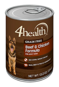 4health Grain Free Adult Beef and Chicken Recipe Wet Dog Food, 1 Can - 13.2 oz.