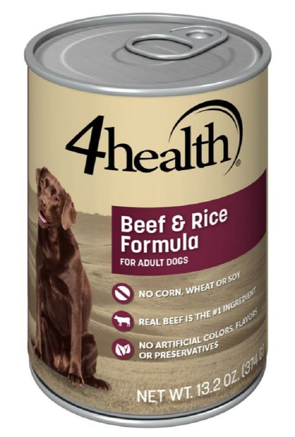 4health w/ Wholesome Grains Beef and Rice Wet Dog Food, 1 Can - 13.2 oz.