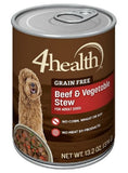 4health Grain Free Wet Dog Food – Beef & Vegetable Stew, Adult, 13.2 oz Can