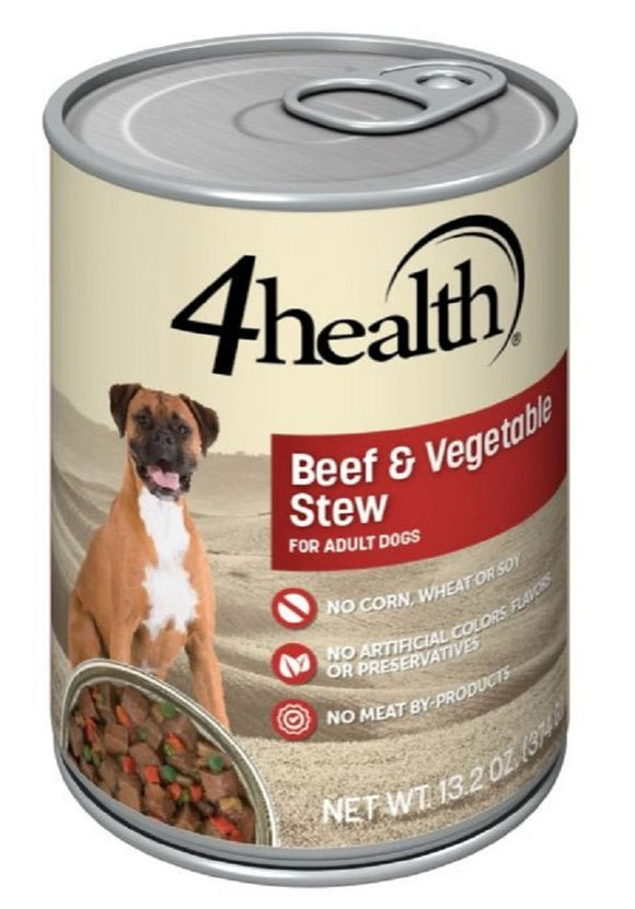 4health w/ Wholesome Grains Beef & Vegetable Stew Wet Dog Food -1 Can 13.2 oz.