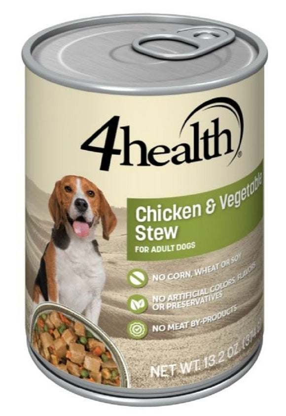 4health w/ Wholesome Grains Chicken & Vegetable Stew Wet Dog Food, 1 Can 13.2 oz