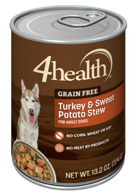 4health Grain Free Adult Turkey & Sweet Potato Stew Wet Dog Food,1 Can 13.2 oz.